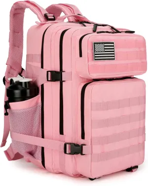 Tactical Backpack for Women Military Backpack 3 Days Outdoor Pack Bug Out Bag Water Resistant and Heavy Duty Hiking Treeking Rucksack -Pink