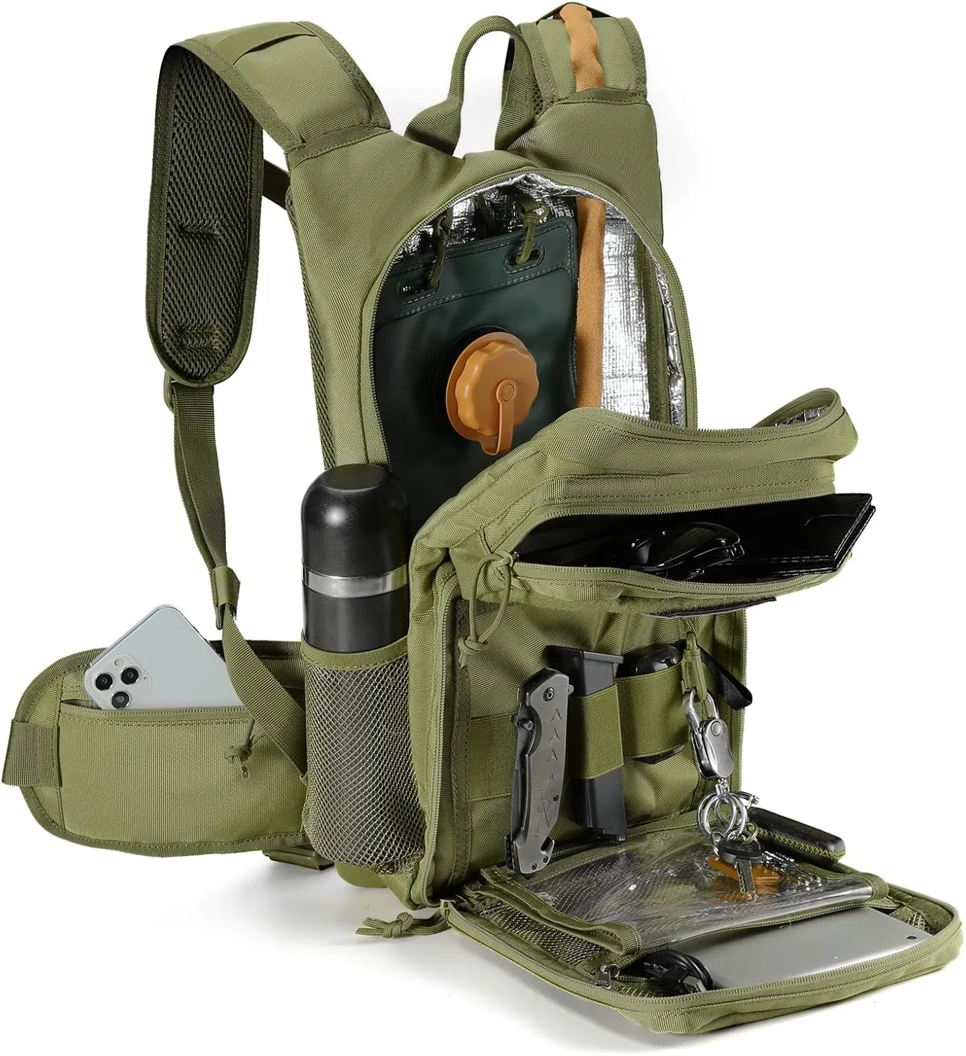 Tactical Hydration Pack Lightweight Insulation Water Backpack Molle Hydration Backpack for Hiking, Running, Cycling, Climbing, Hunting, Fishing