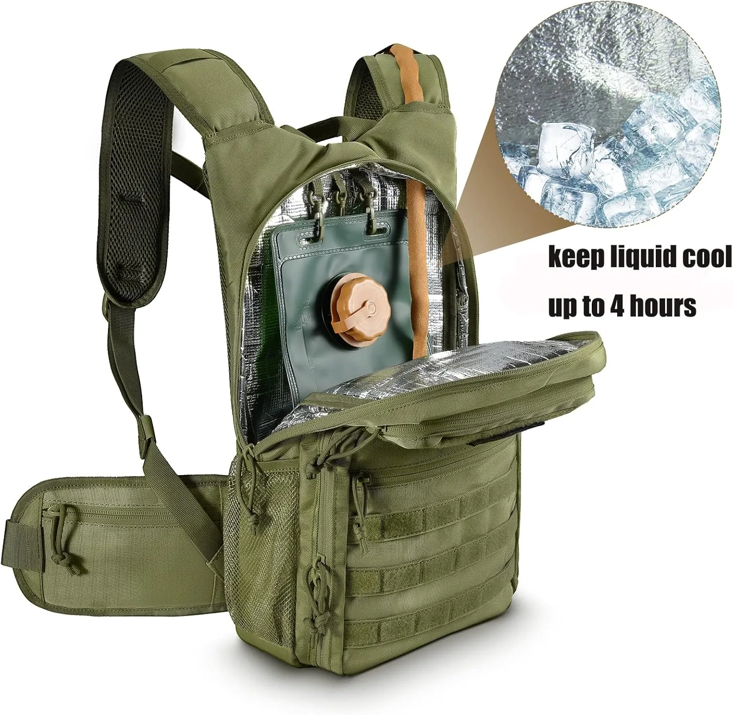 Tactical Hydration Pack Lightweight Insulation Water Backpack Molle Hydration Backpack for Hiking, Running, Cycling, Climbing, Hunting, Fishing