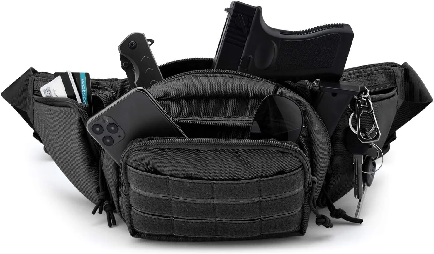 Tactical Pistol Pouch Ultimate Fanny Pack Holster Fits 1911, Glock, H&K, Ruger, S&W M&P Shield, Taurus, Sig Sauer, Springfield, Beretta, Kimber, Walther, and More