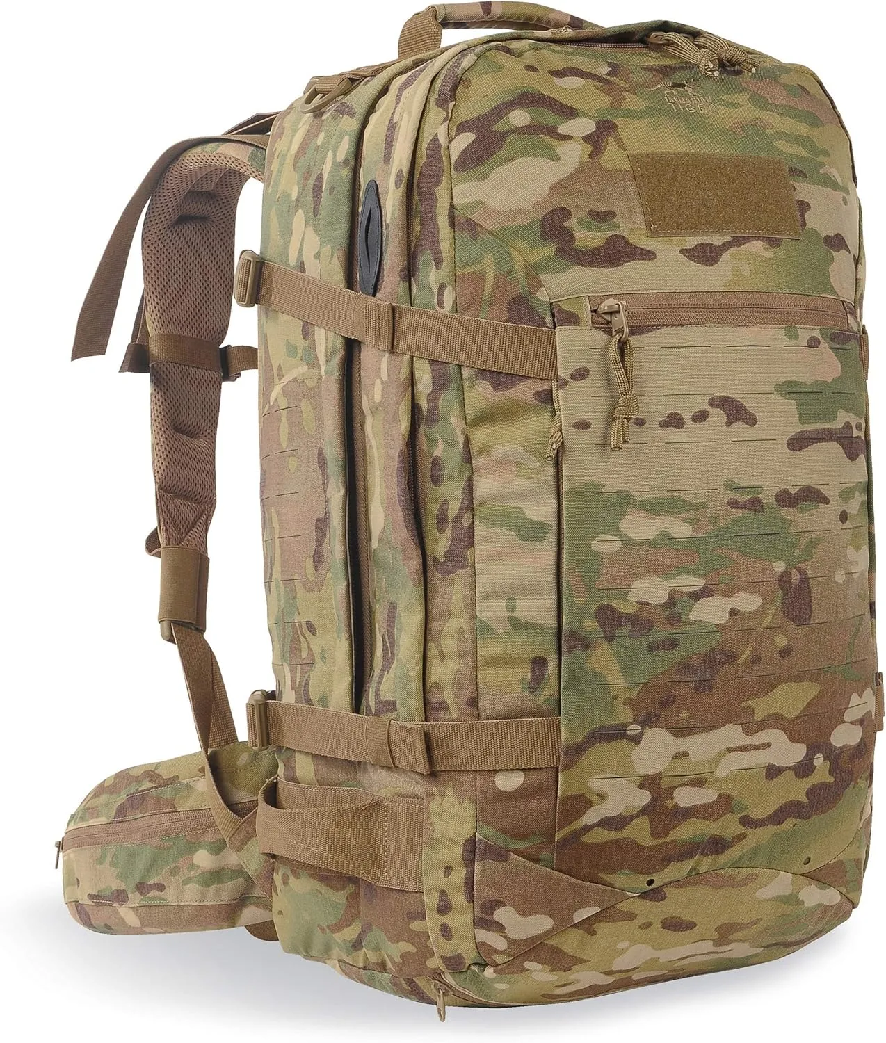 Tasmanian Tiger Mission Pack Mk II, 37L Combat Backpack with Laser Cut MOLLE System, YKK RC Zippers, Multicam