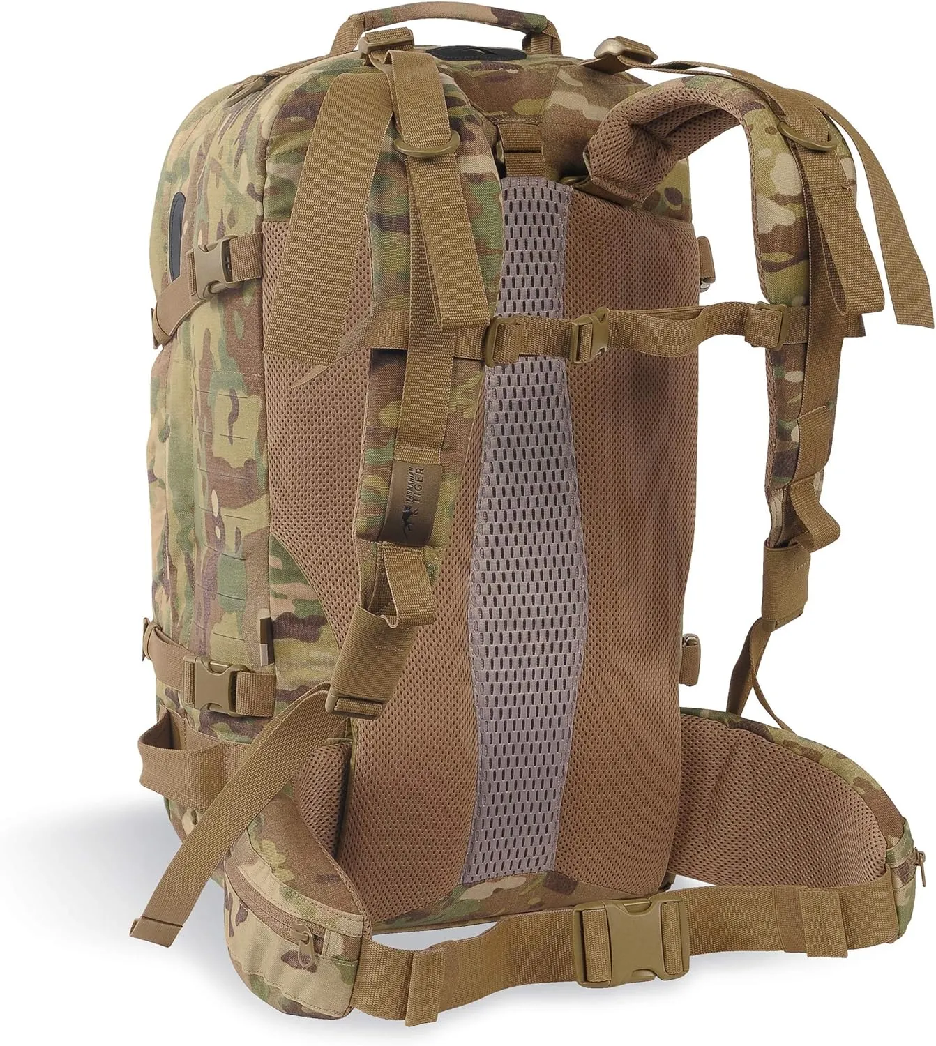 Tasmanian Tiger Mission Pack Mk II, 37L Combat Backpack with Laser Cut MOLLE System, YKK RC Zippers, Multicam