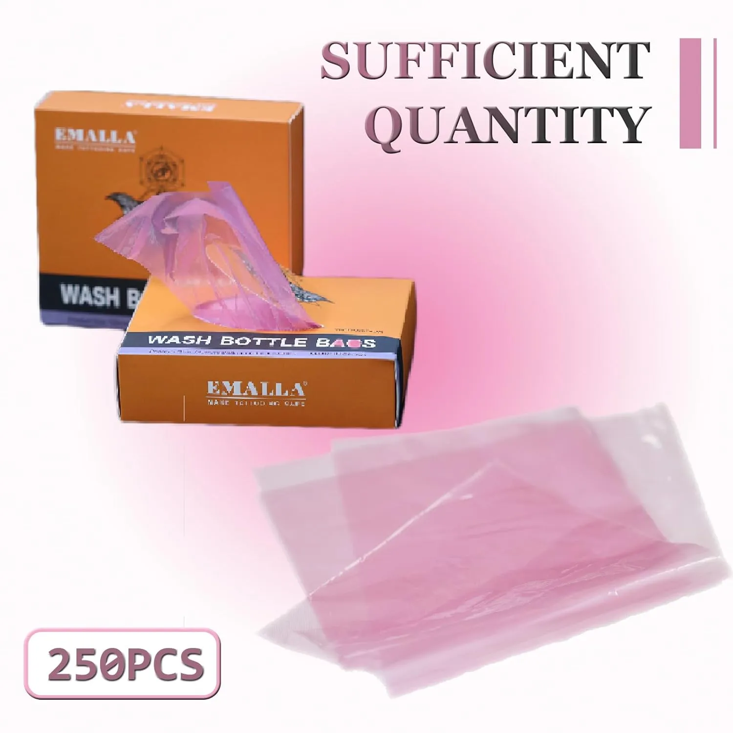 Tattoo Wash Bottle Bags - SOTICA 250pcs Tattoo Bottle Bags Pink Squeeze Bottle Bags Tattoo Bottle Covers Plastic Bags for Wash Bottle Pink Tattoo Supplies