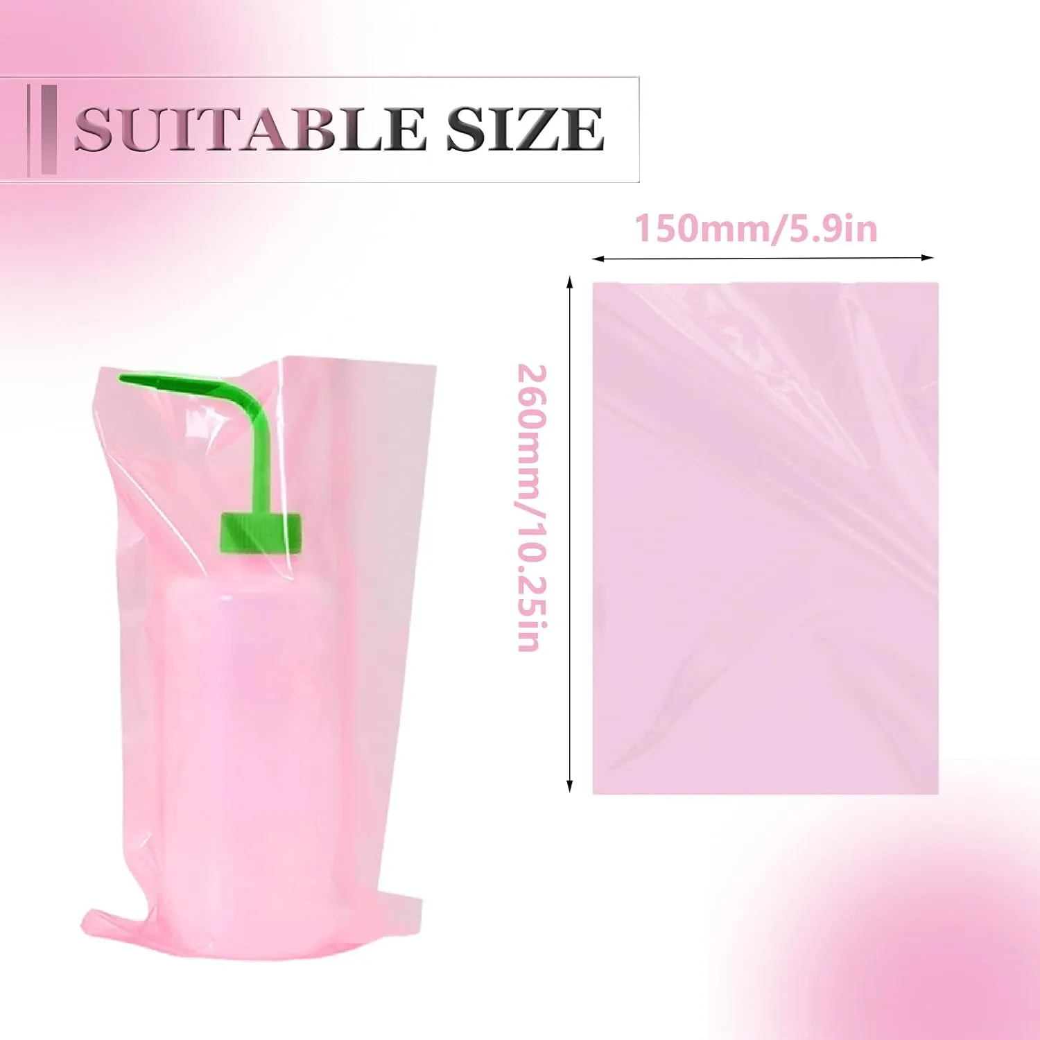 Tattoo Wash Bottle Bags - SOTICA 250pcs Tattoo Bottle Bags Pink Squeeze Bottle Bags Tattoo Bottle Covers Plastic Bags for Wash Bottle Pink Tattoo Supplies