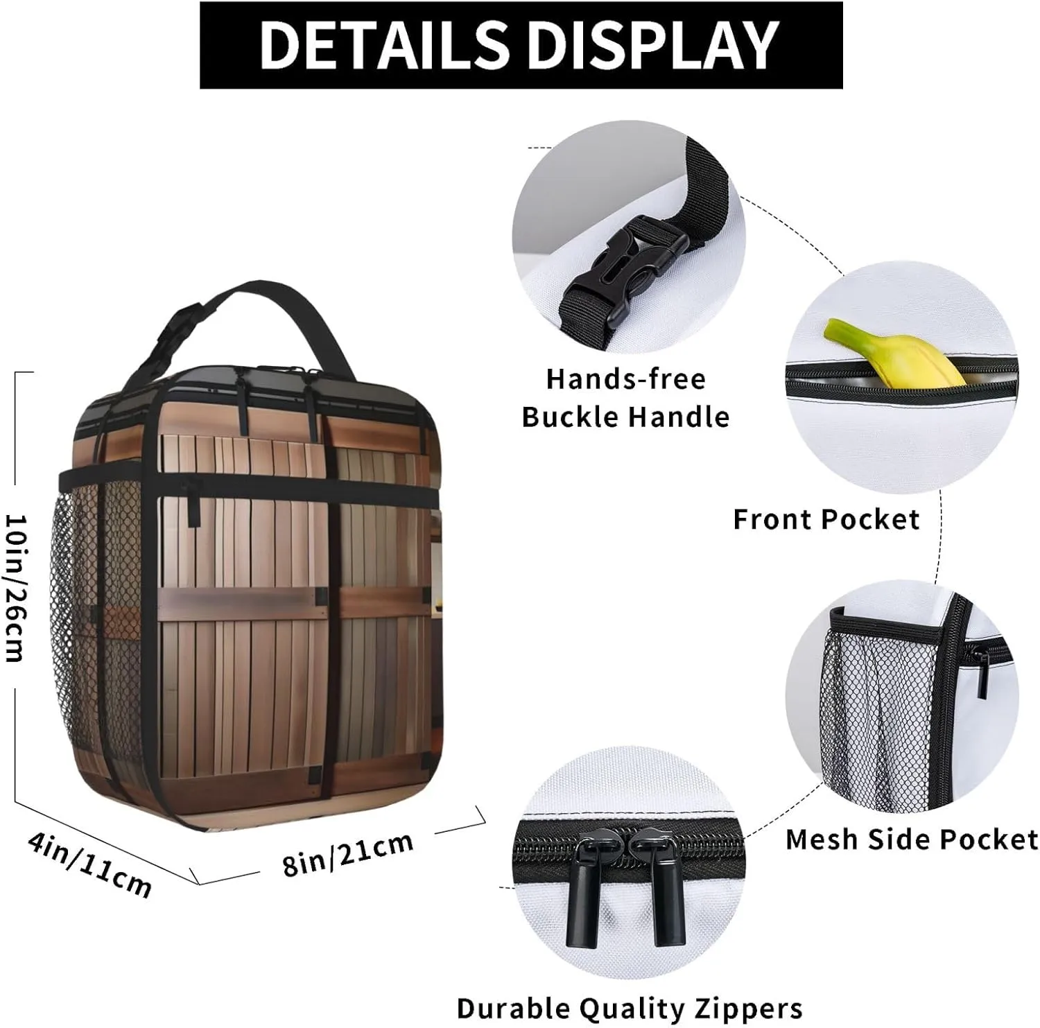Teal Barn Door Floral Insulated Lunch Bag For Men Women Lunchbox Designed For Office Work Travel