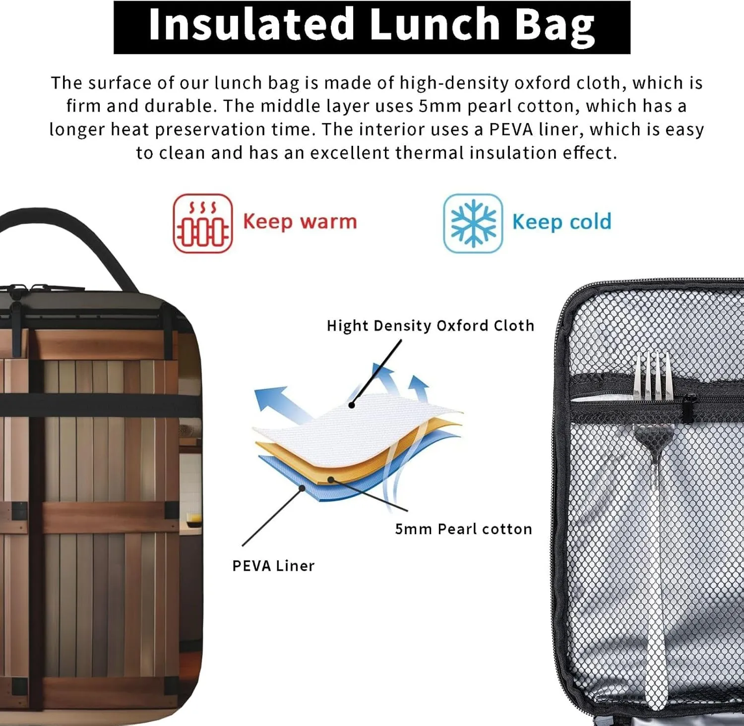 Teal Barn Door Floral Insulated Lunch Bag For Men Women Lunchbox Designed For Office Work Travel