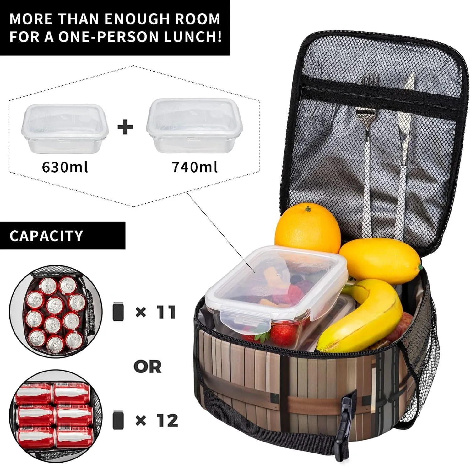 Teal Barn Door Floral Insulated Lunch Bag For Men Women Lunchbox Designed For Office Work Travel