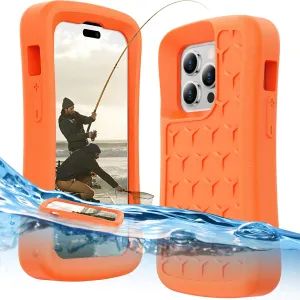 Temdan Floating Phone Case for iPhone 15/15 Pro/14/14 Pro/13/13 Pro/12/12 Pro Case [24FT Military Dropproof] Shockproof Protective EVA Foam iPhone Floating Case 6.1 Inch Orange