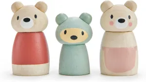 Tender Leaf Toys - Bear Tales - Wooden Dollhouse Add-on Dolls Playset, Figures of 3 Pcs Bear Family for Children - Inspires Endless Imaginative Play - Age 3 