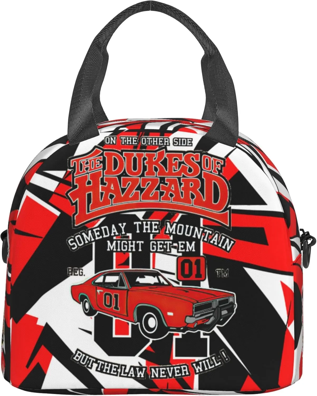 The Dukes Musics Of Hazzard Hand Held Cross Body Insulated Lunch Bag Insulated Lunch Bag Lunch Box For Women Men Reusable Leakproof Cooler Bag For Office Travel Picnic, Black