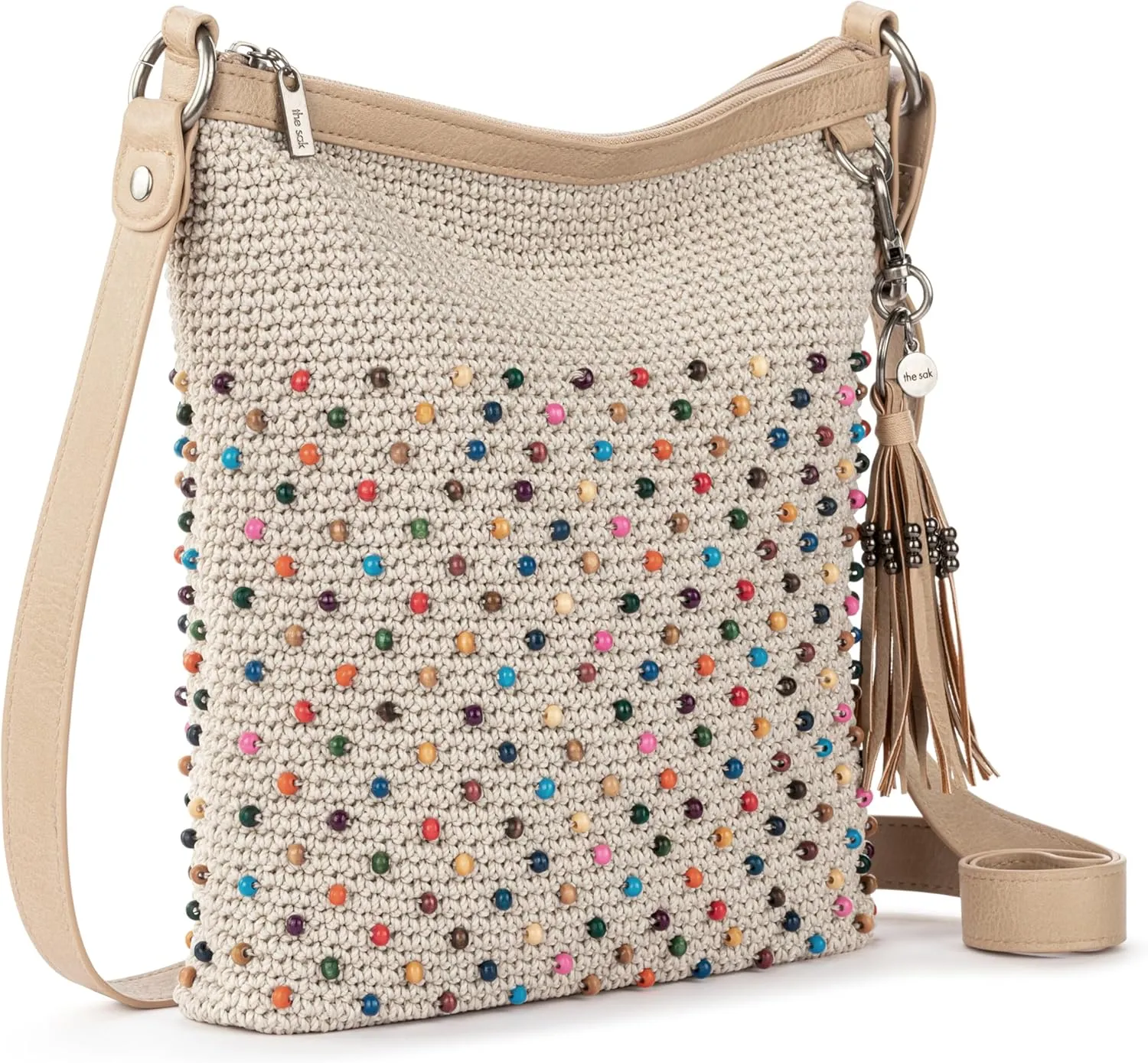 The Sak Lucia Crossbody Purse - Hand Crochet Women's Handbag for Everyday & Travel - Cross Body Bag With Zipper Pockets