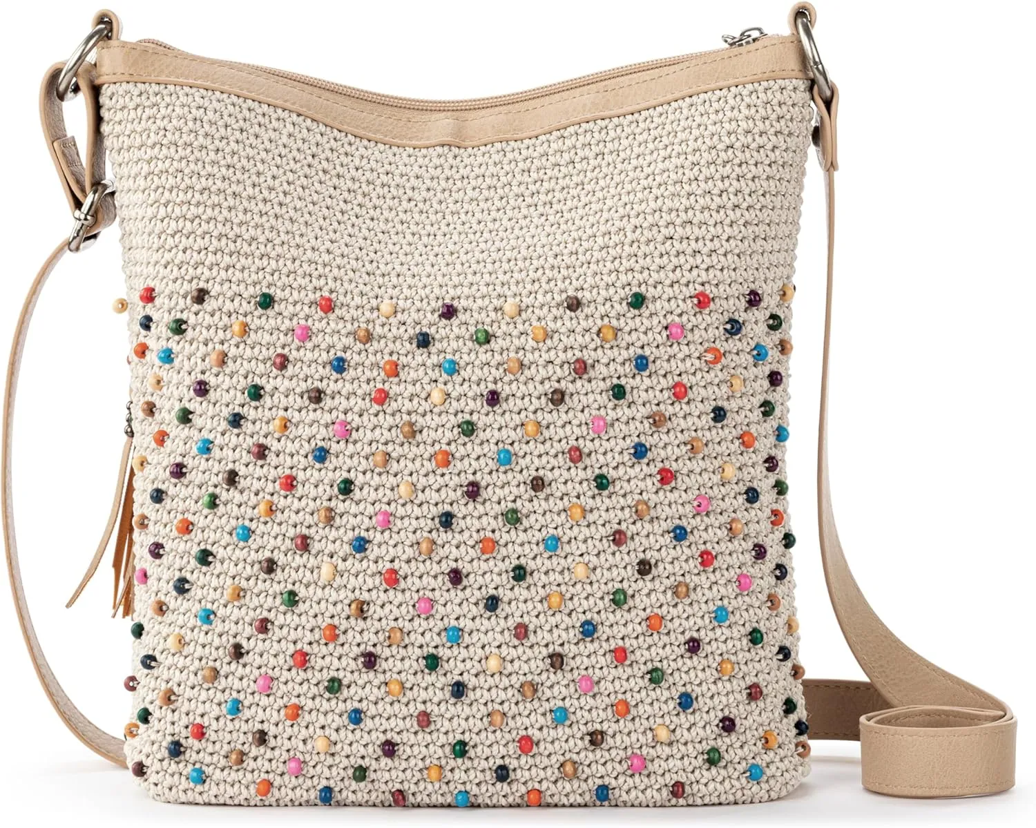 The Sak Lucia Crossbody Purse - Hand Crochet Women's Handbag for Everyday & Travel - Cross Body Bag With Zipper Pockets