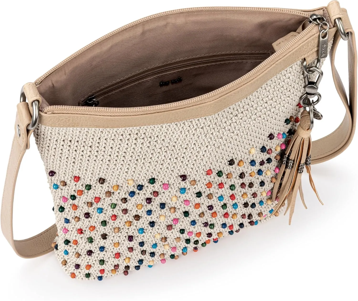 The Sak Lucia Crossbody Purse - Hand Crochet Women's Handbag for Everyday & Travel - Cross Body Bag With Zipper Pockets