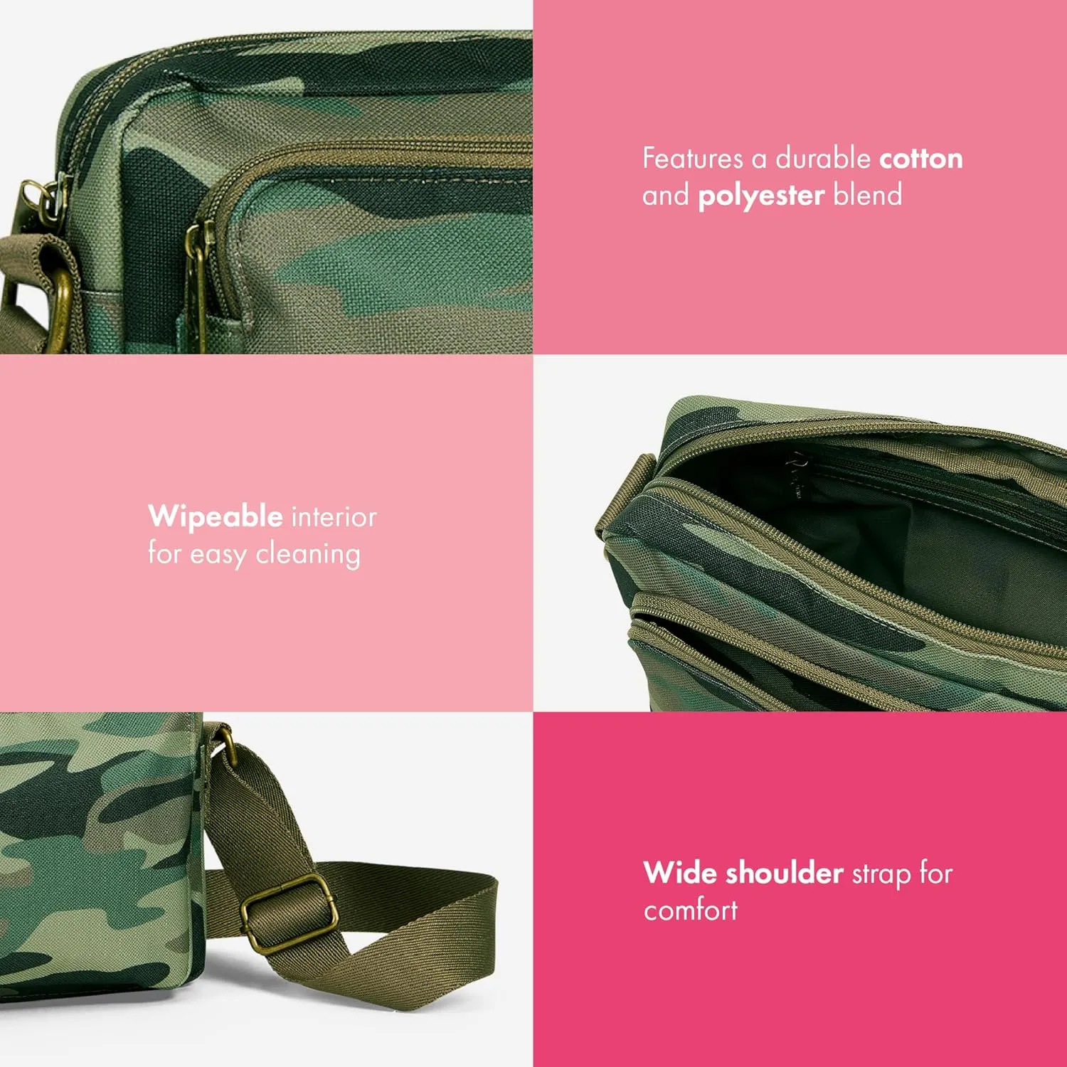 THIRTY-ONE Gifts All Zipped Up Crossbody Purse, Zipper-Top Crossbody Bag for Women