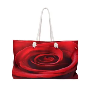 Timeless Love Weekender Tote Bag | Everalasting Romantic Eternal Rose | Chic Stylish Large Pool Beach Weekender Canvas Overnight Bag 24" × 13"