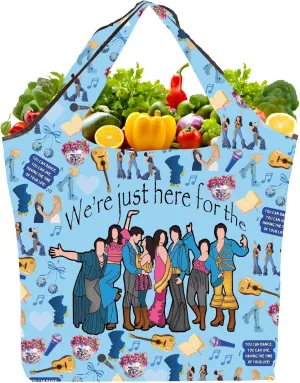 TOBGBE Mamma Musical Gifts We’re Just Here for The Mamma Foldable Reusable Grocery Bags Theater Lover Eco Tote Fit In Pocket