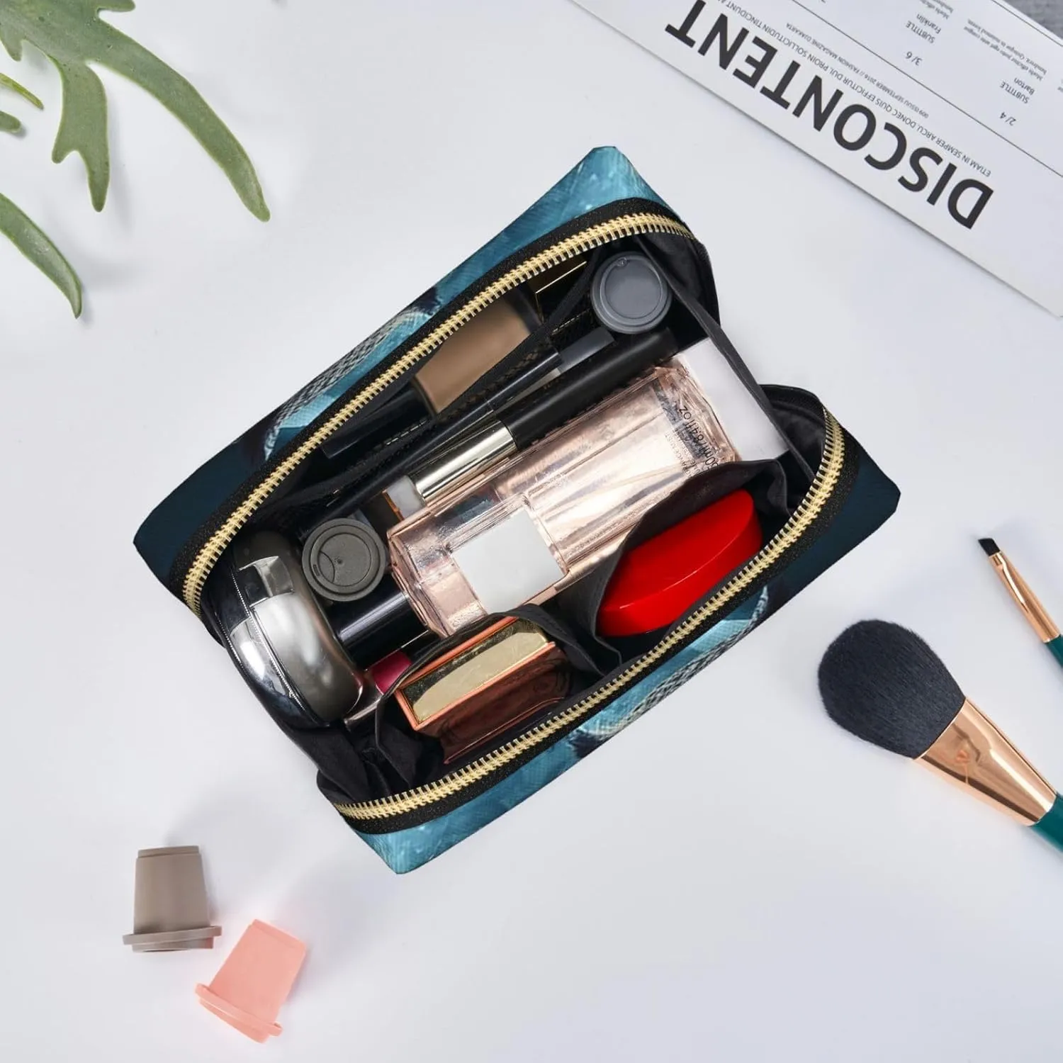 Toiletry Bag for Women Men Dopp Kit Travel Makeup Bag Owl Among Flowers at Night Make Up Organizers Cosmetic Bag