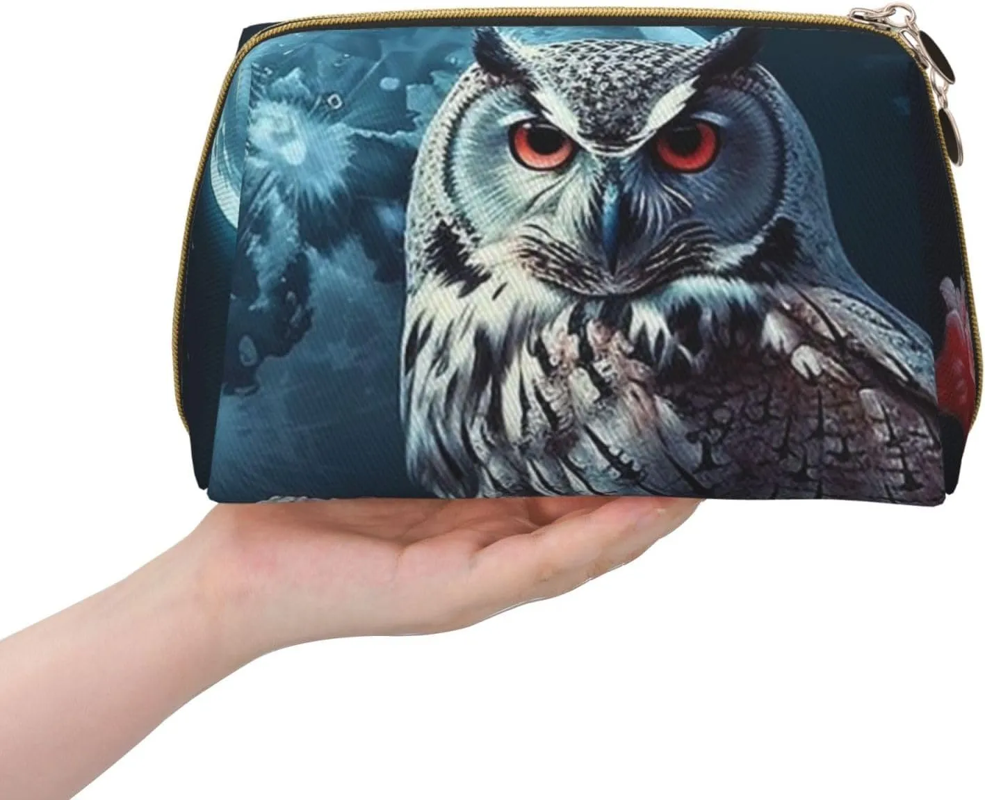 Toiletry Bag for Women Men Dopp Kit Travel Makeup Bag Owl Among Flowers at Night Make Up Organizers Cosmetic Bag