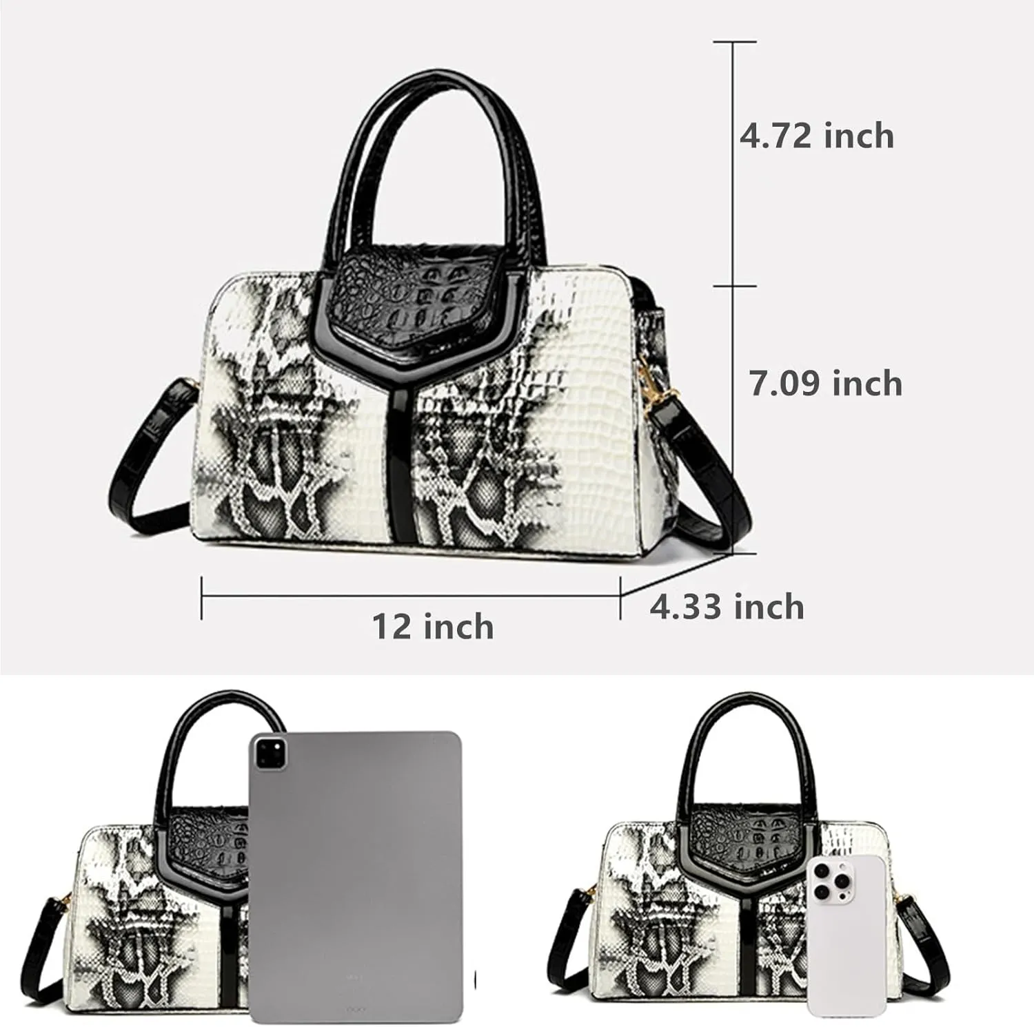 Top handle Satchel bags Shoulder Crossbody Purse Retro Crocodile Hobo Handbag Cluth Purse for Women
