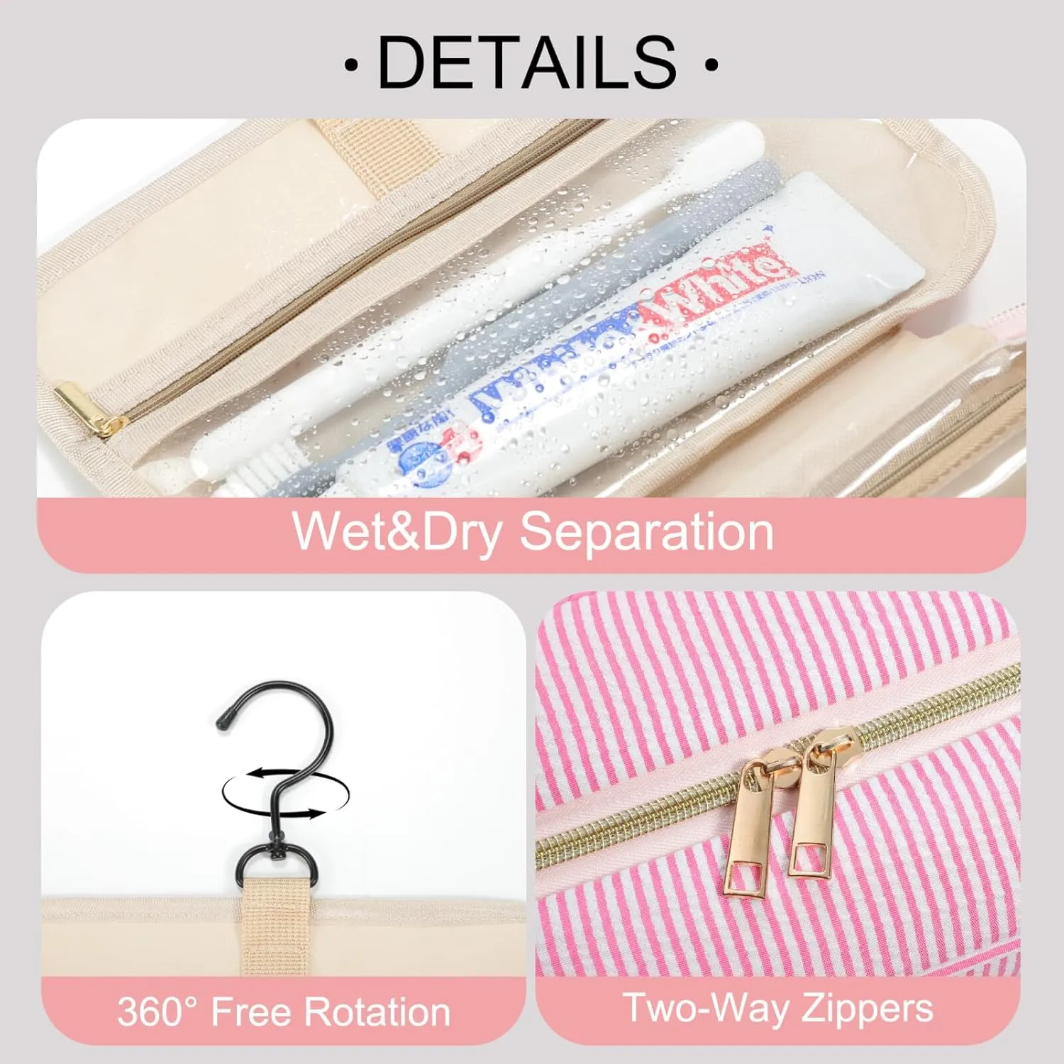 TOPEAST Birthday Gifts for Women Teen Girls - Travel Hanging Toiletry Bag Initial Makeup Bag for Women Teen Girls, Birthday Gifts for Daughter Sister Friends Mom Her - Letter A, Blue