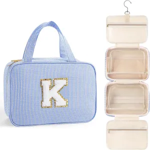 TOPEAST Toiletry Bag for Women - Hanging Travel Toiletry Bag, Toiletries Travel Bag and Makeup Bag, Portable Travel Bag for Toiletries, Cruise Ship Travel Essentials Travel Toiletry Bag - Letter K