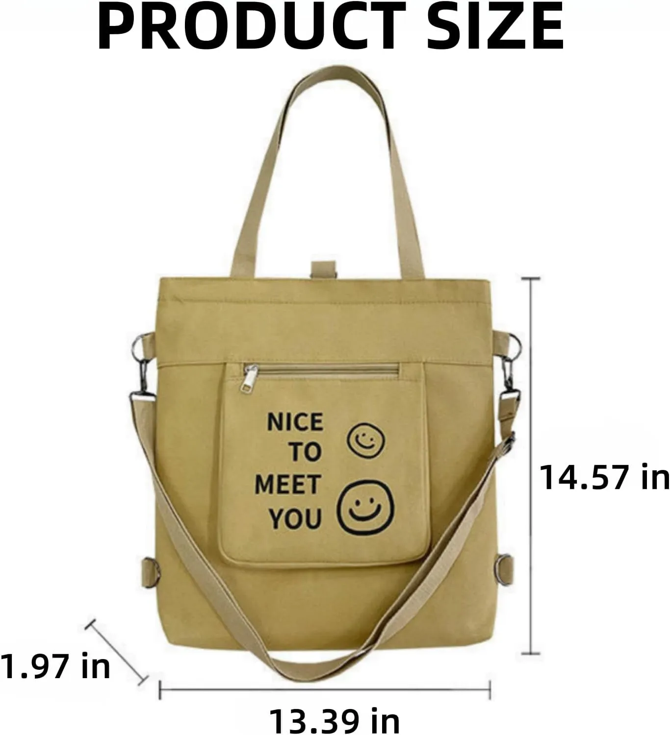 Tote Bag Aesthetic Canvas Handbags with Zipper for Women, Travel Shoulder Bags Purses with compartments