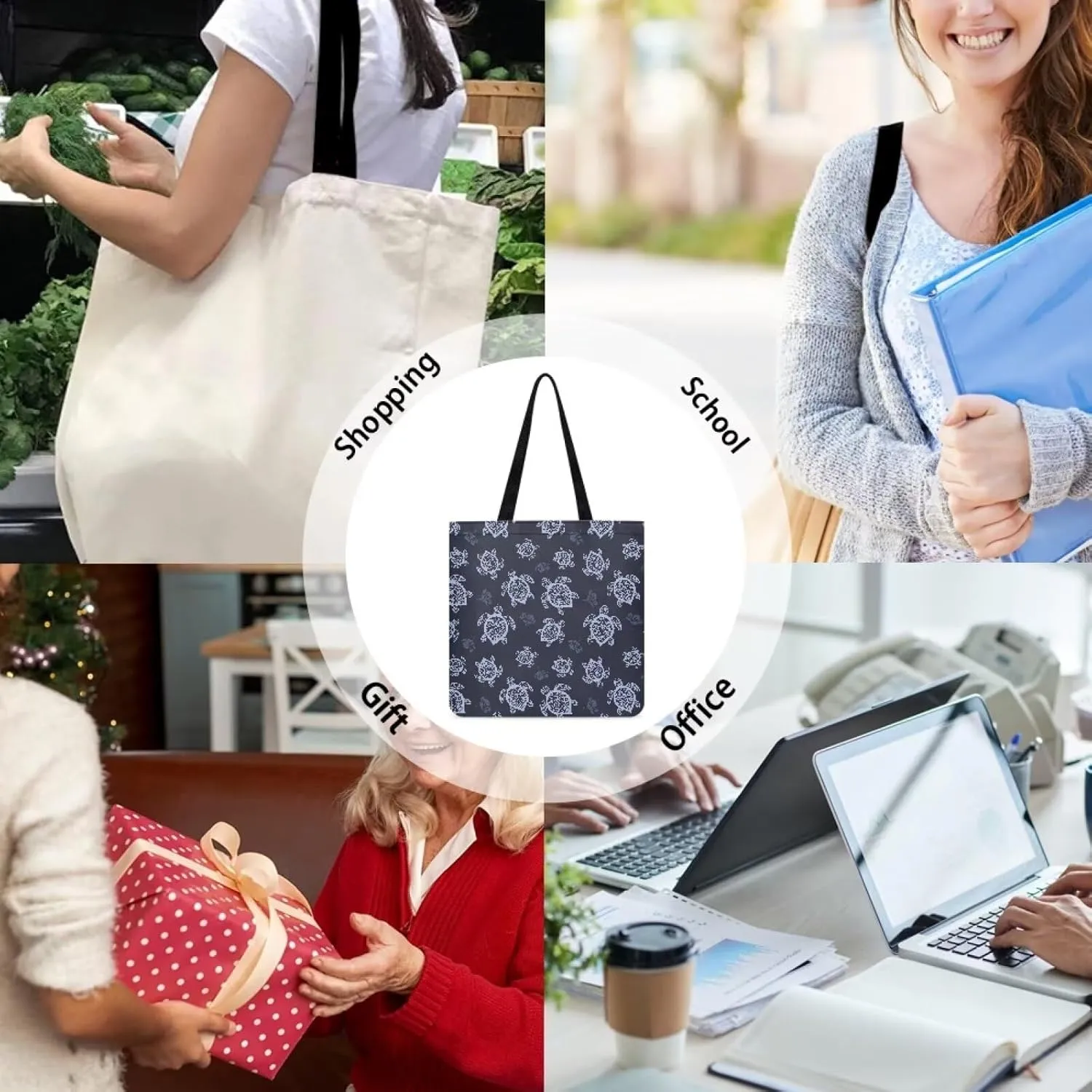 Tote Bag for Women Large Groceries Canvas Bags Patterned Canvas Tote Bag