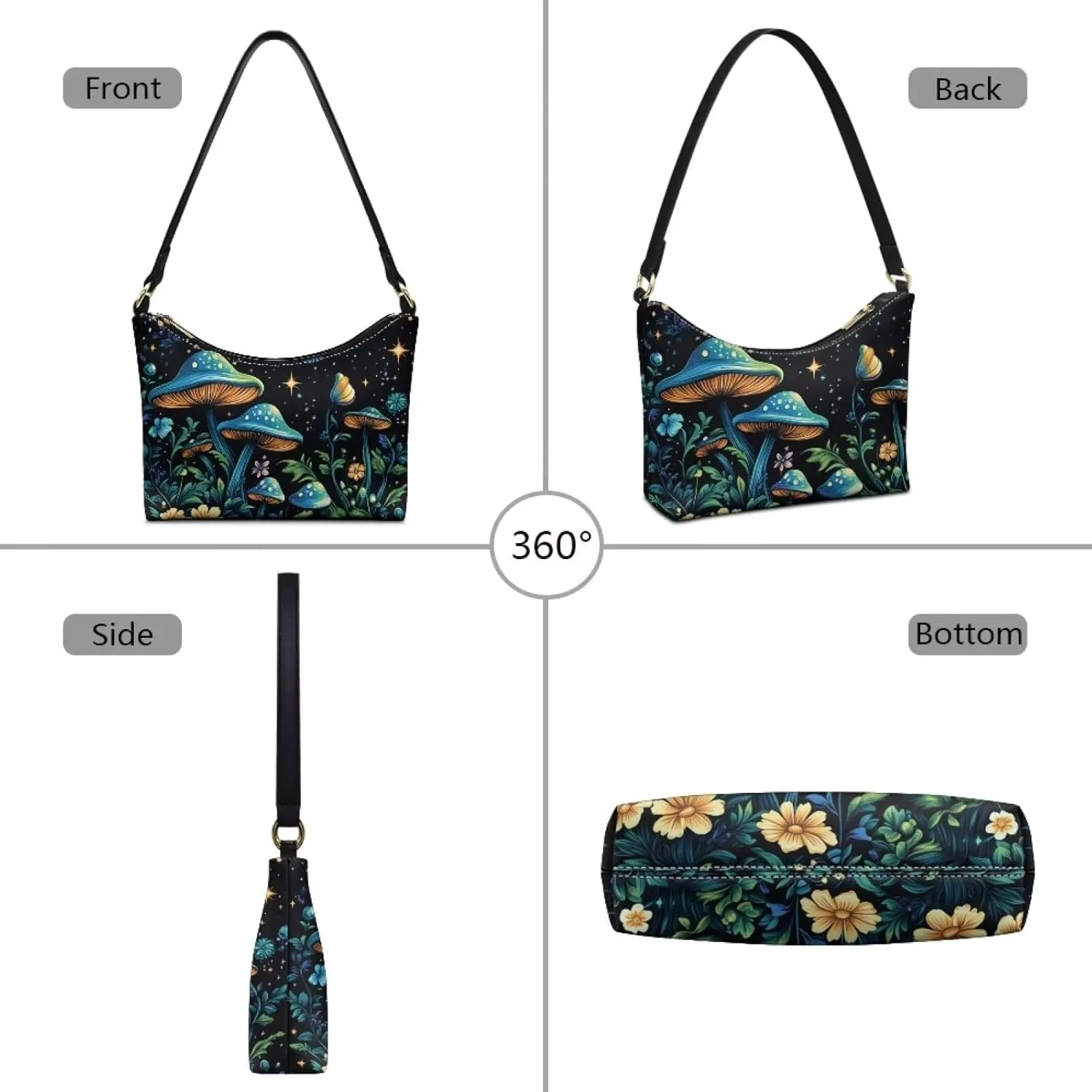 Tote Bag for Women Leather Underarm Purse with Zipper Closure Leather Shoulder Bag for Women