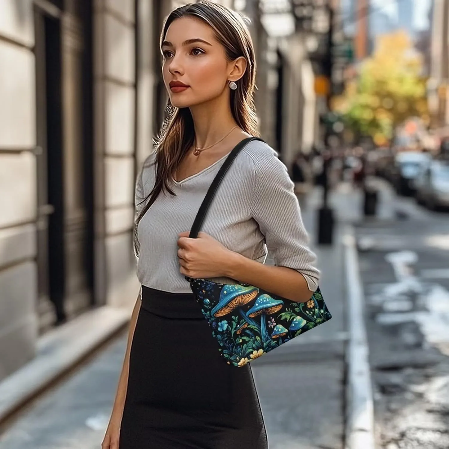 Tote Bag for Women Leather Underarm Purse with Zipper Closure Leather Shoulder Bag for Women