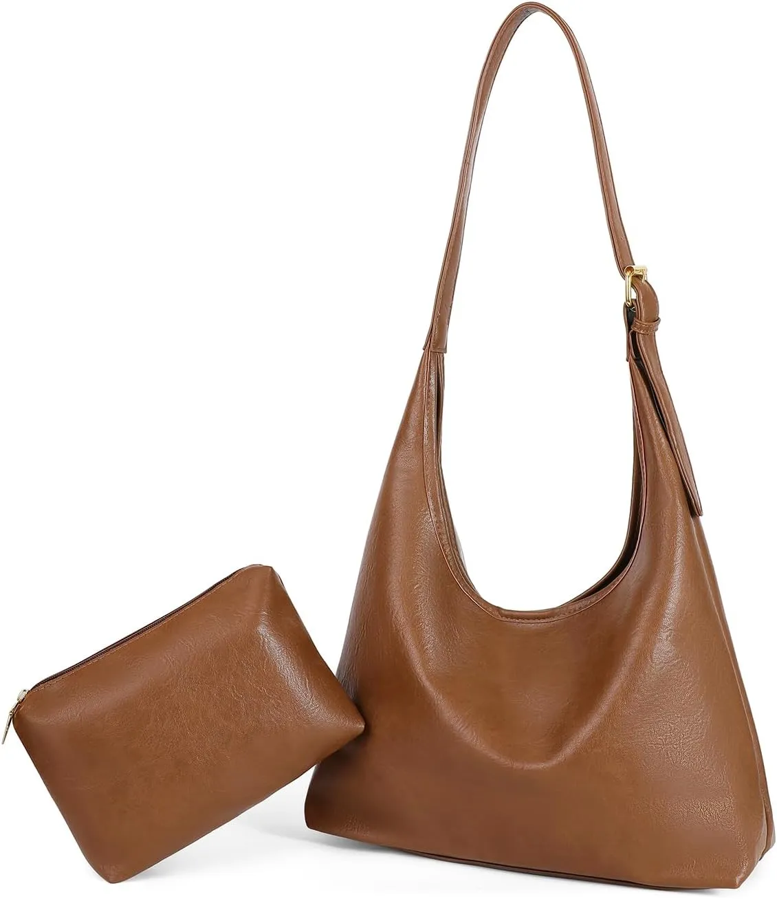 Tote Bag for Women Vegan Leather Shoulder Bag Large Retro Handbags Two-piece Soft Purse Work Travel 2024