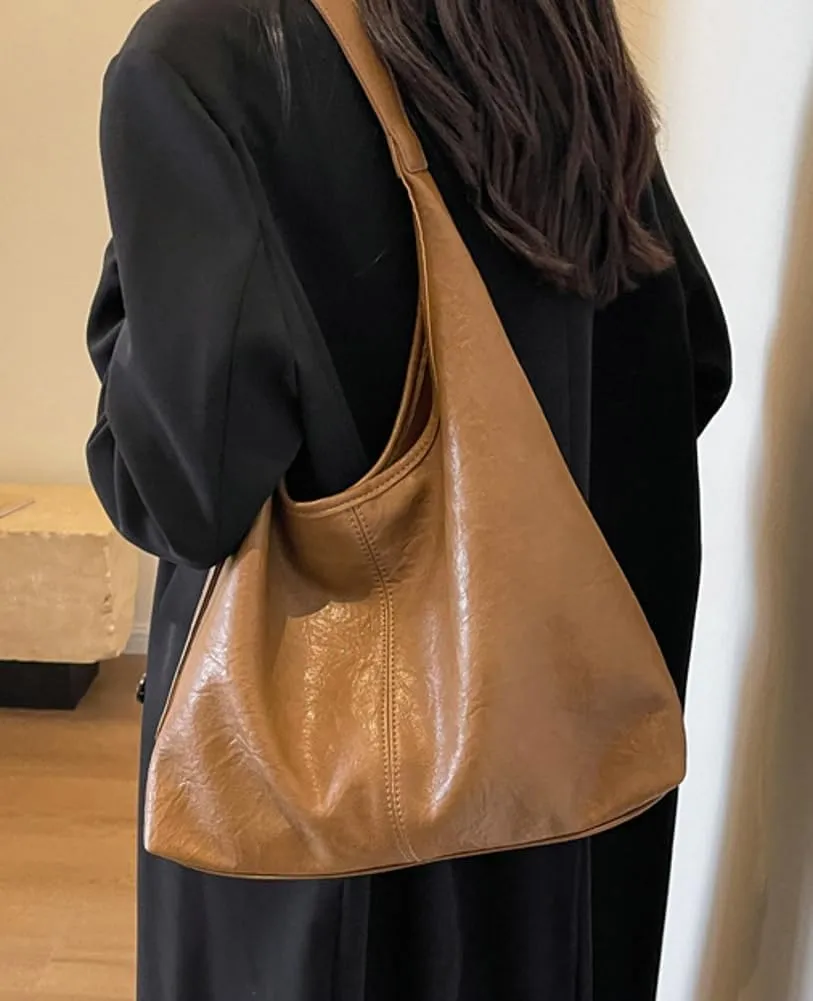 Tote Bag for Women Vegan Leather Shoulder Bag Large Retro Handbags Two-piece Soft Purse Work Travel 2024