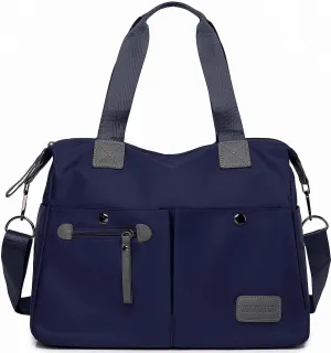 Tote Bag for Women,Multi Pockets Shoulder Handbag,Nurse Bag for Work,Large Cross body Purse,Fashion Nylon Top Handle Satchel