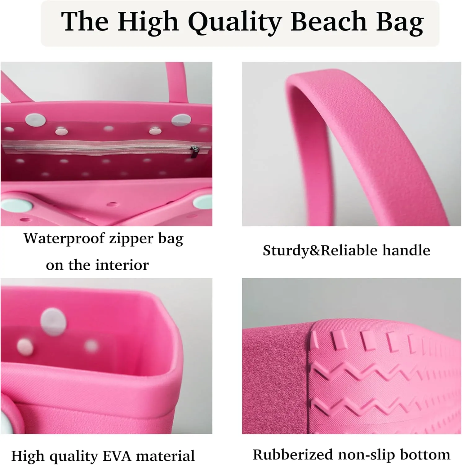 Tote Bag Rubber Beach Bag, Travel Tote Bag waterproof sandproof,Waterproof Zipper Inner Bag,Travel Bags