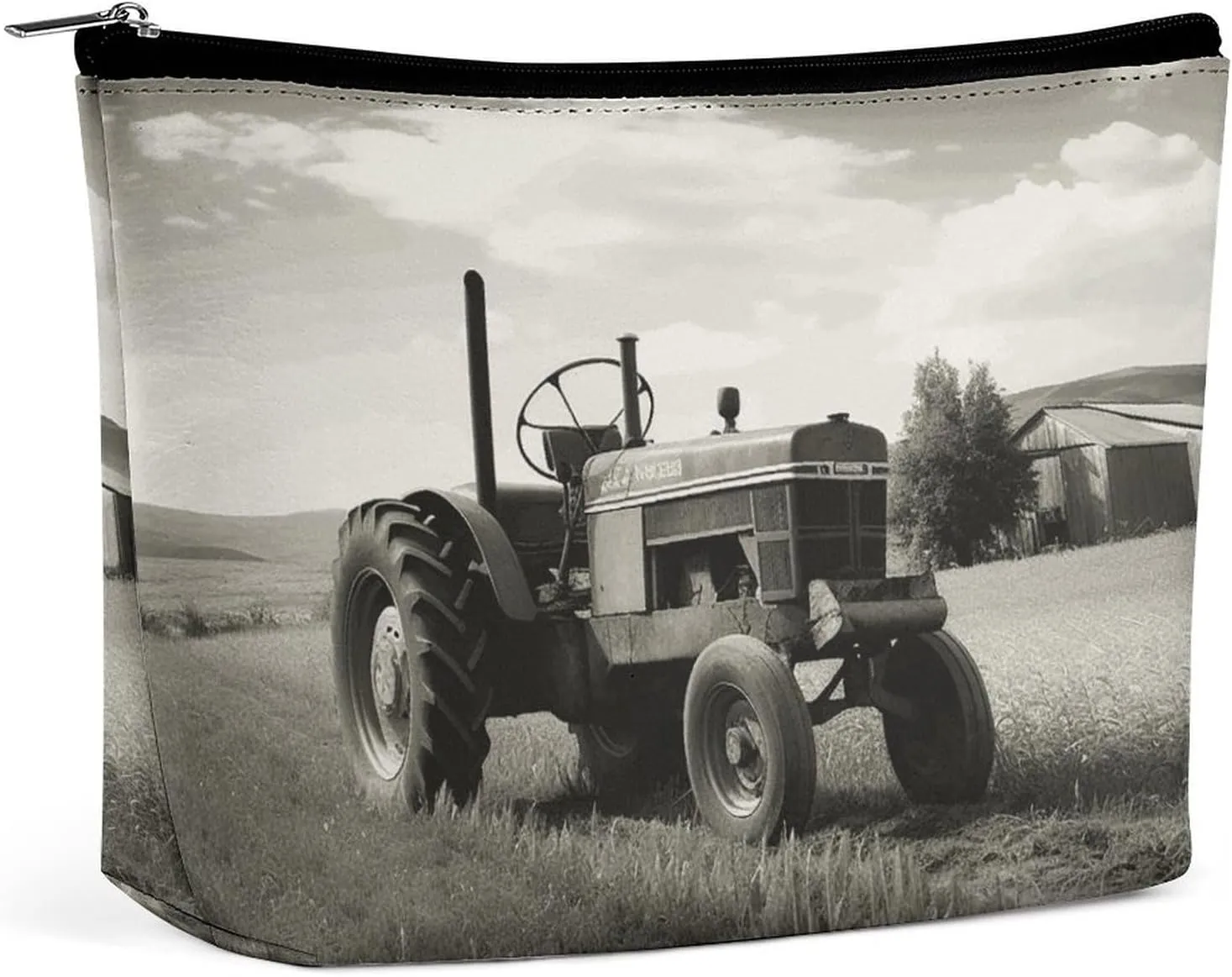 Tractor Agriculture Tranquil Travel Makeup Bag Large Toiletry Bag for Women Waterproof Cosmetic Bags for Purse Portable Makeup Organizer Bags Cute Zipper Pouch Cosmetic Pouch Funny Travel Makeupbag