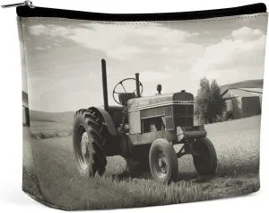 Tractor Agriculture Tranquil Travel Makeup Bag Large Toiletry Bag for Women Waterproof Cosmetic Bags for Purse Portable Makeup Organizer Bags Cute Zipper Pouch Cosmetic Pouch Funny Travel Makeupbag