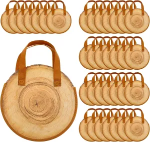 Tranqun 36 Pcs Wood Grain Party Favors Bags Wood Grain Slice Non Woven Tote Bags for Lumberjack Camping Nature Forest Themed Birthday Party Decorations
