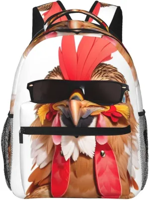 Travel Backpack Chicken Sunglasses Laptop Backpack Nurse Bag Casual Daypack for Weekender Business Hiking
