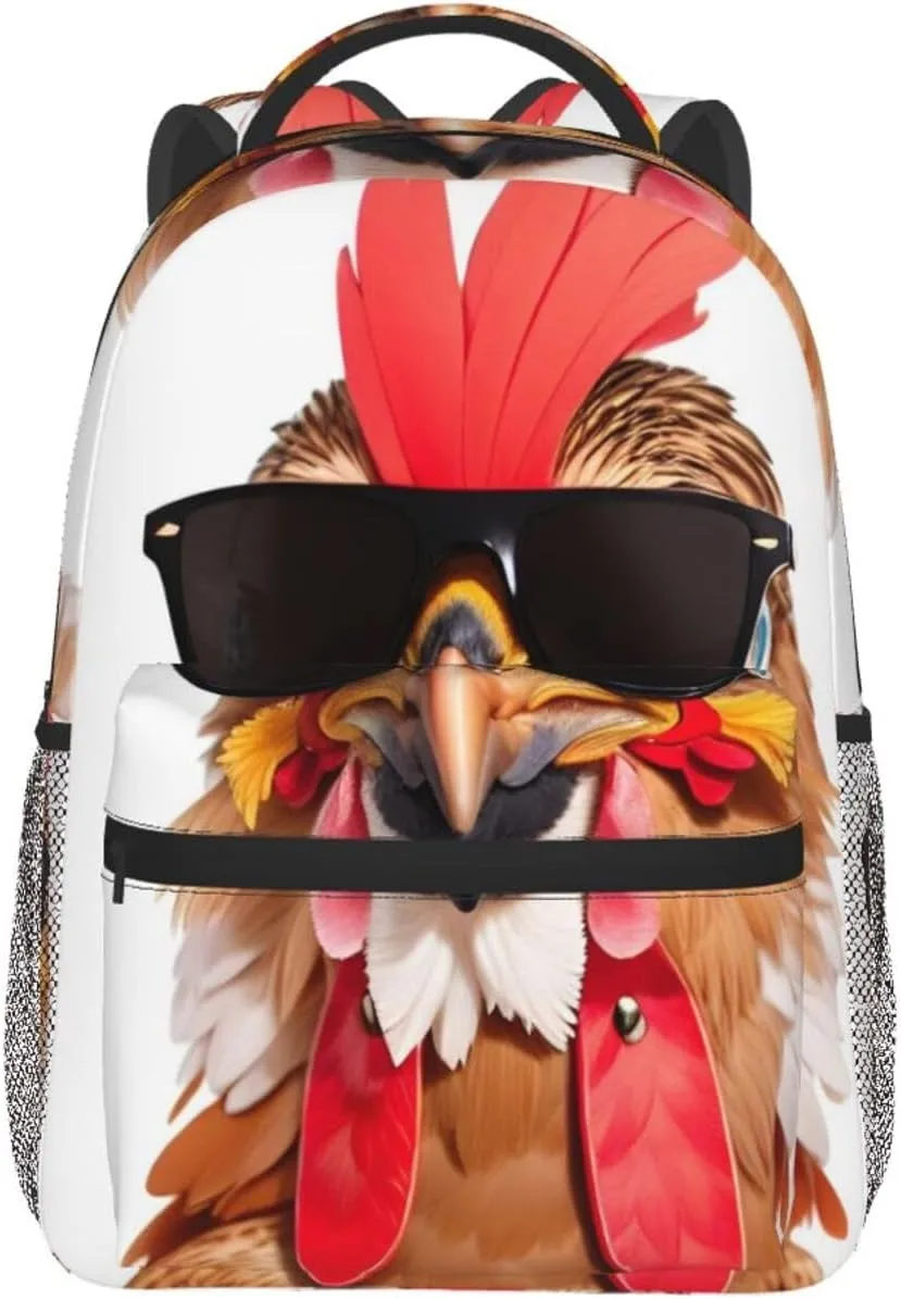 Travel Backpack Chicken Sunglasses Laptop Backpack Nurse Bag Casual Daypack for Weekender Business Hiking