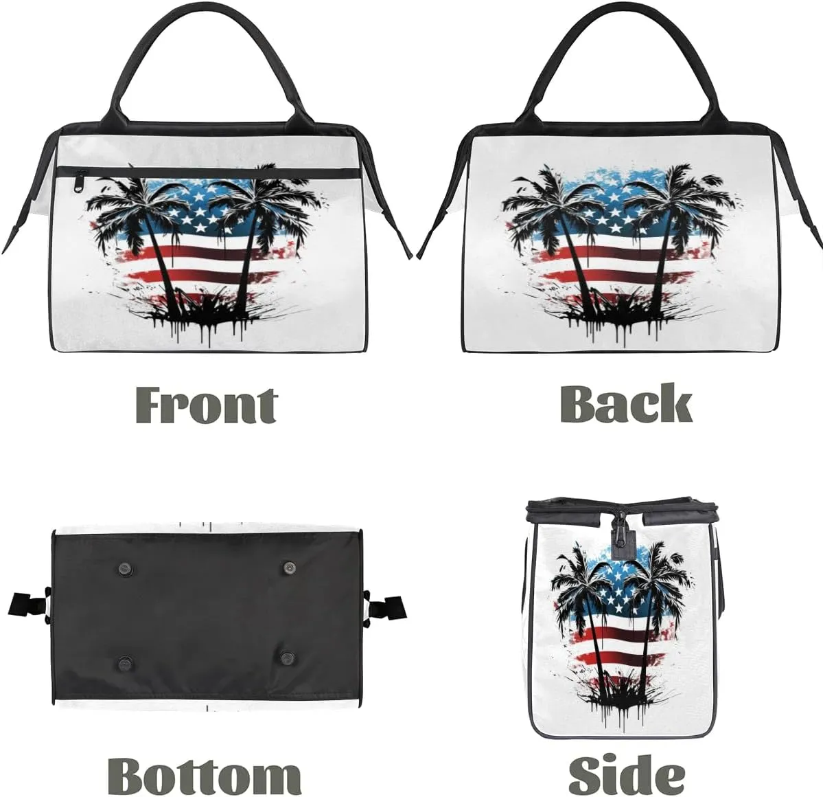 Travel Duffel Bag for Women, American Palm Tree Weekender Overnight Bag Carry on Beach Swim Bags Dance Bag Airlines Approved Personal Item Travel Bag for Yoga, Sports, Hospital