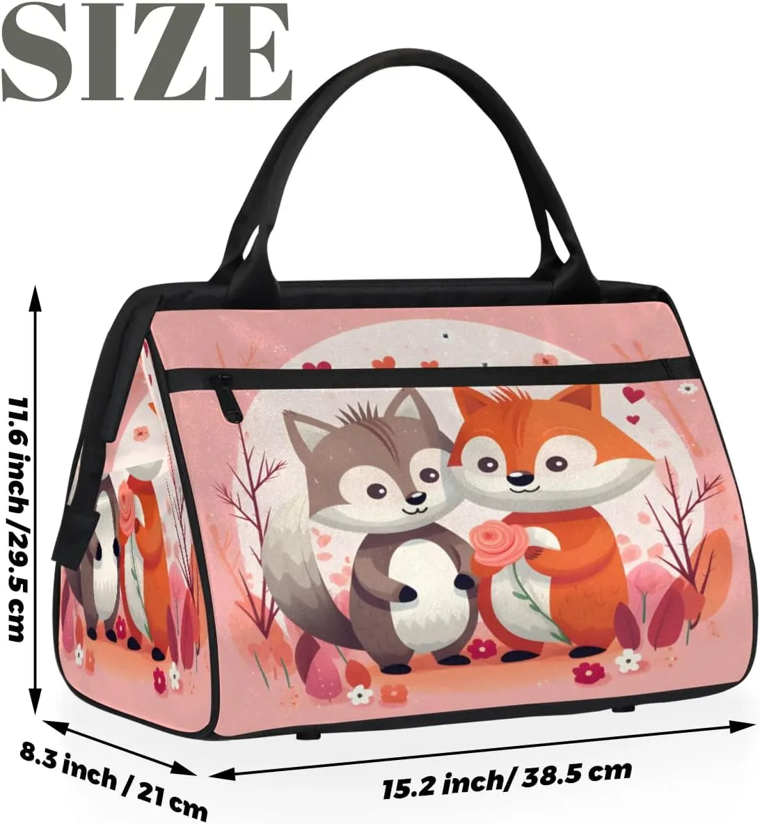 Travel Duffel Bag for Women, Animals Squirrel Weekender Overnight Bag Carry on Beach Swim Bags Dance Bag Airlines Approved Personal Item Travel Bag for Yoga, Sports, Hospital