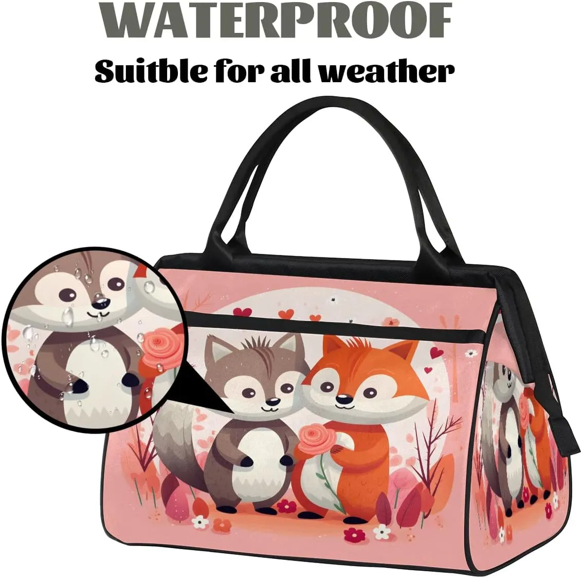 Travel Duffel Bag for Women, Animals Squirrel Weekender Overnight Bag Carry on Beach Swim Bags Dance Bag Airlines Approved Personal Item Travel Bag for Yoga, Sports, Hospital