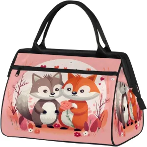 Travel Duffel Bag for Women, Animals Squirrel Weekender Overnight Bag Carry on Beach Swim Bags Dance Bag Airlines Approved Personal Item Travel Bag for Yoga, Sports, Hospital
