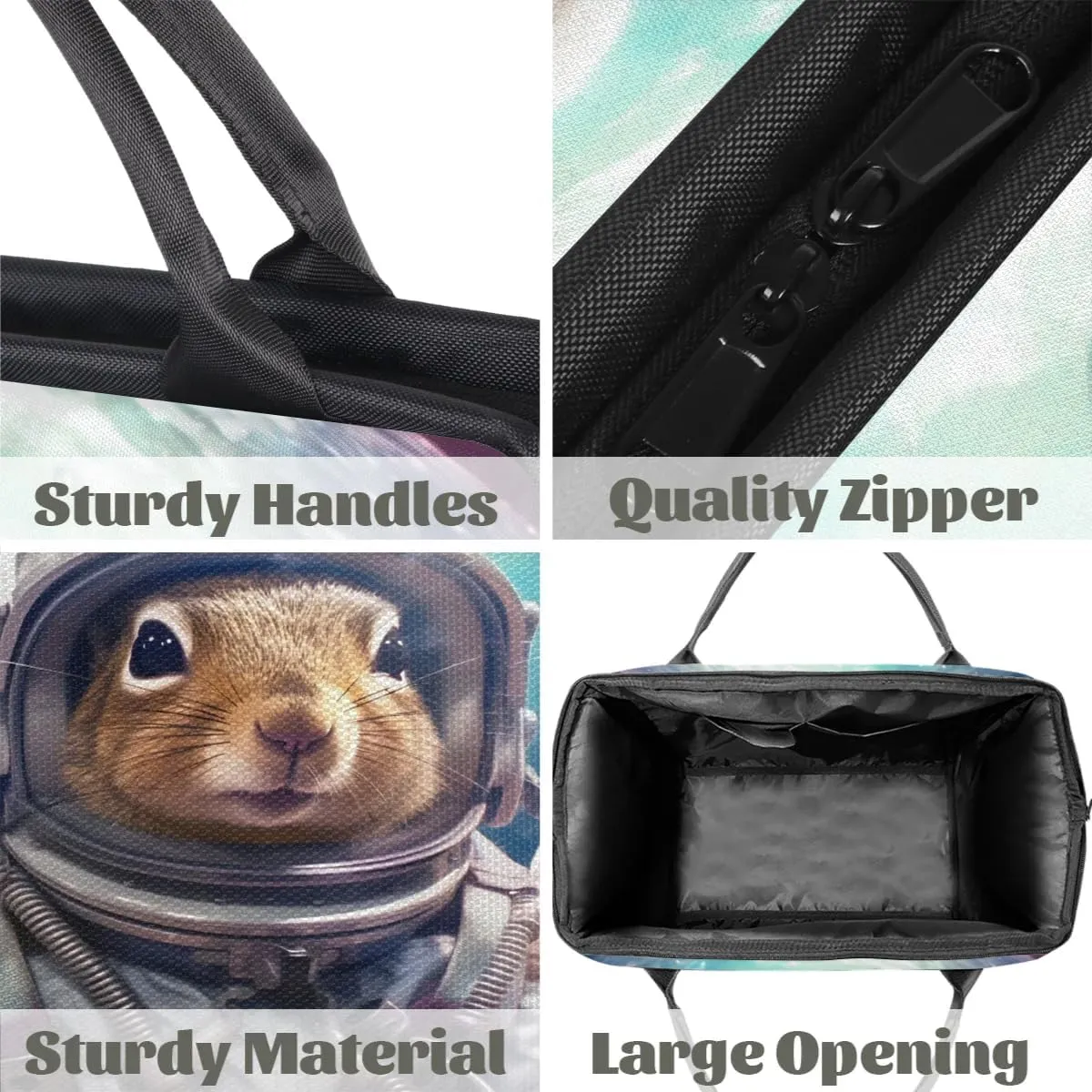 Travel Duffel Bag for Women, Astronaut Squirrel Weekender Overnight Bag Carry on Beach Swim Bags Dance Bag Airlines Approved Personal Item Travel Bag for Yoga, Sports, Hospital