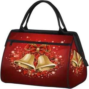 Travel Duffel Bag for Women, Christmas Bell Weekender Overnight Bag Carry on Beach Swim Bags Dance Bag Airlines Approved Personal Item Travel Bag for Yoga, Sports, Hospital