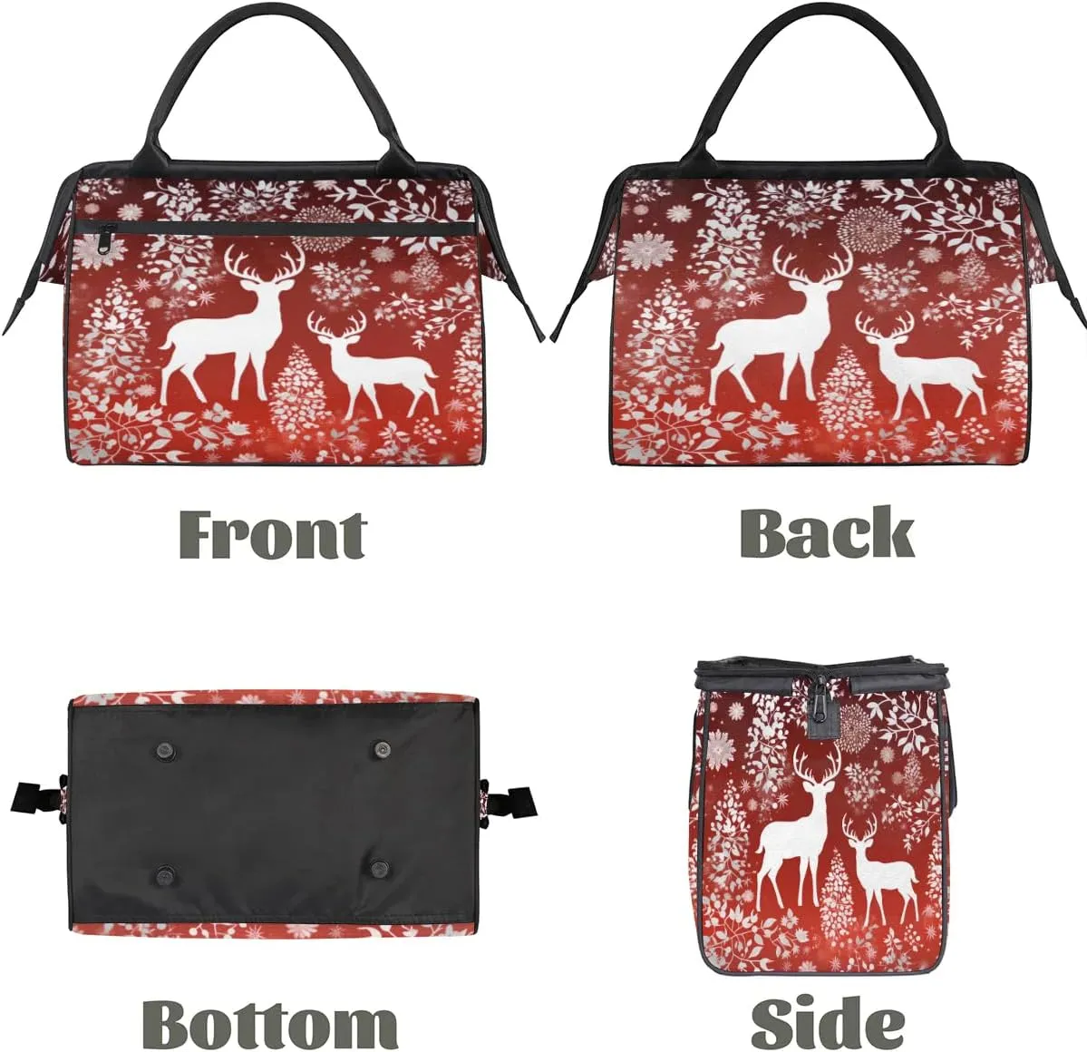 Travel Duffel Bag for Women, Christmas Deer Weekender Overnight Bag Carry on Beach Swim Bags Dance Bag Airlines Approved Personal Item Travel Bag for Yoga, Sports, Hospital