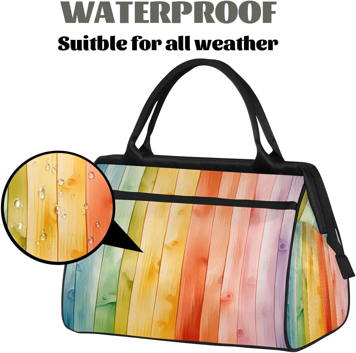 Travel Duffel Bag for Women, Colorful Wood Weekender Overnight Bag Carry on Beach Swim Bags Dance Bag Airlines Approved Personal Item Travel Bag for Yoga, Sports, Hospital