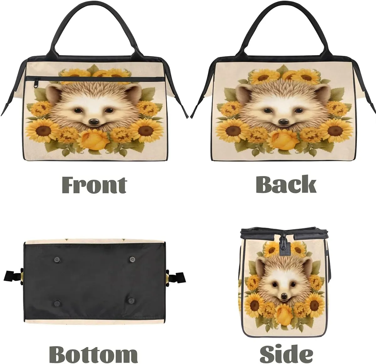 Travel Duffel Bag for Women, Cut Hedgehog Flower Weekender Overnight Bag Carry on Beach Swim Bags Dance Bag Airlines Approved Personal Item Travel Bag for Yoga, Sports, Hospital