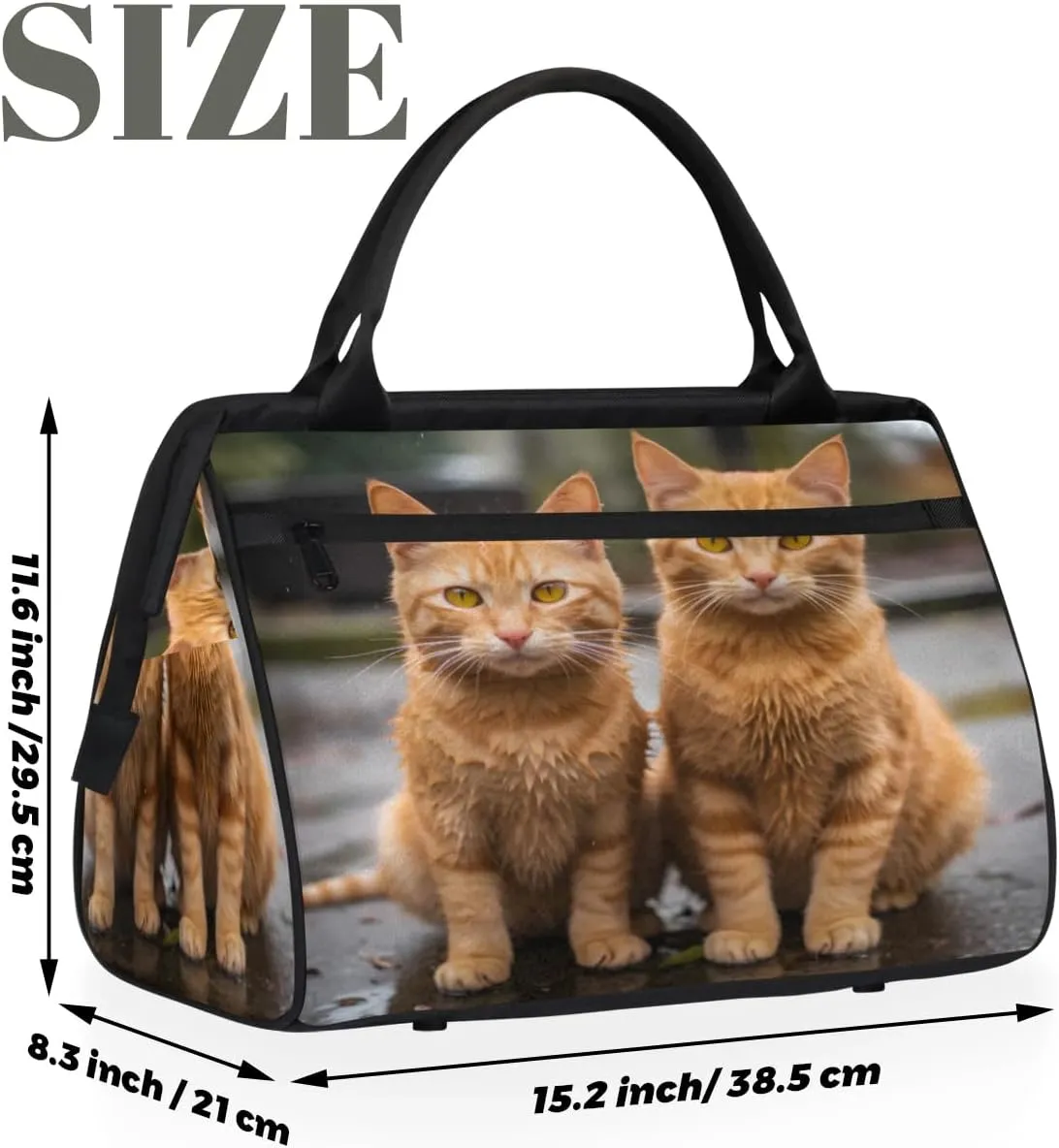 Travel Duffel Bag for Women, Cute Animal Cat Weekender Overnight Bag Carry on Beach Swim Bags Dance Bag Airlines Approved Personal Item Travel Bag for Yoga, Sports, Hospital