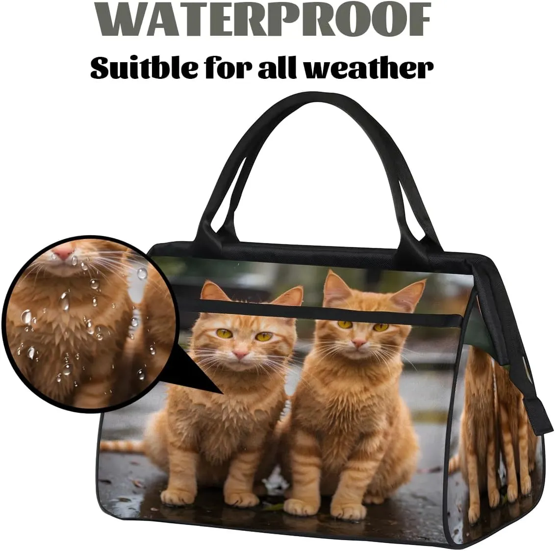 Travel Duffel Bag for Women, Cute Animal Cat Weekender Overnight Bag Carry on Beach Swim Bags Dance Bag Airlines Approved Personal Item Travel Bag for Yoga, Sports, Hospital