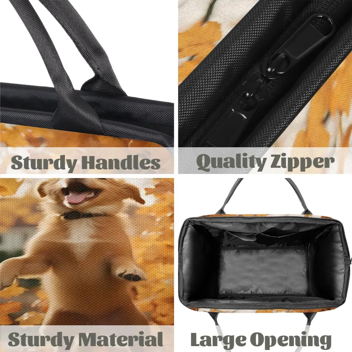 Travel Duffel Bag for Women, Cute Autumn Dog Weekender Overnight Bag Carry on Beach Swim Bags Dance Bag Airlines Approved Personal Item Travel Bag for Yoga, Sports, Hospital